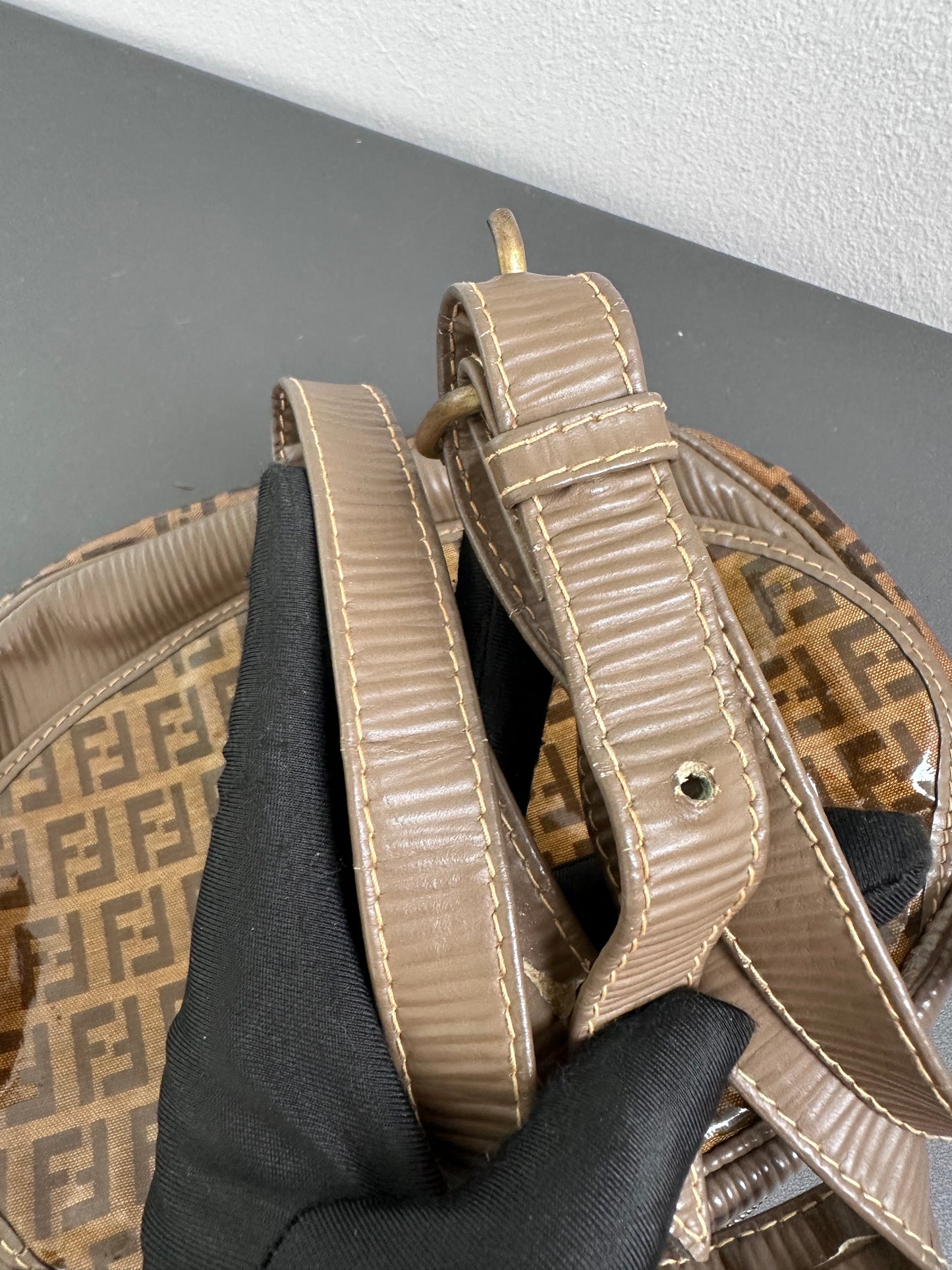 Fendi FF Zucca Zucchino Oval Crossbody Bag