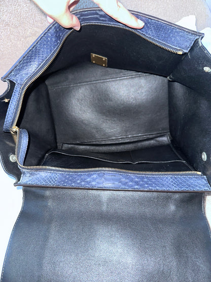 Celine Navy Python Trapeze Bag