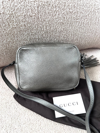 Gucci Soho Disco Crossbody Bag Metallic Silver