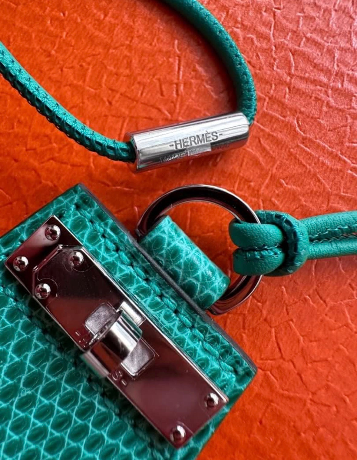 Hermes Kelly Bag Monpetitkelly Lizard Exotic Pendant Necklace