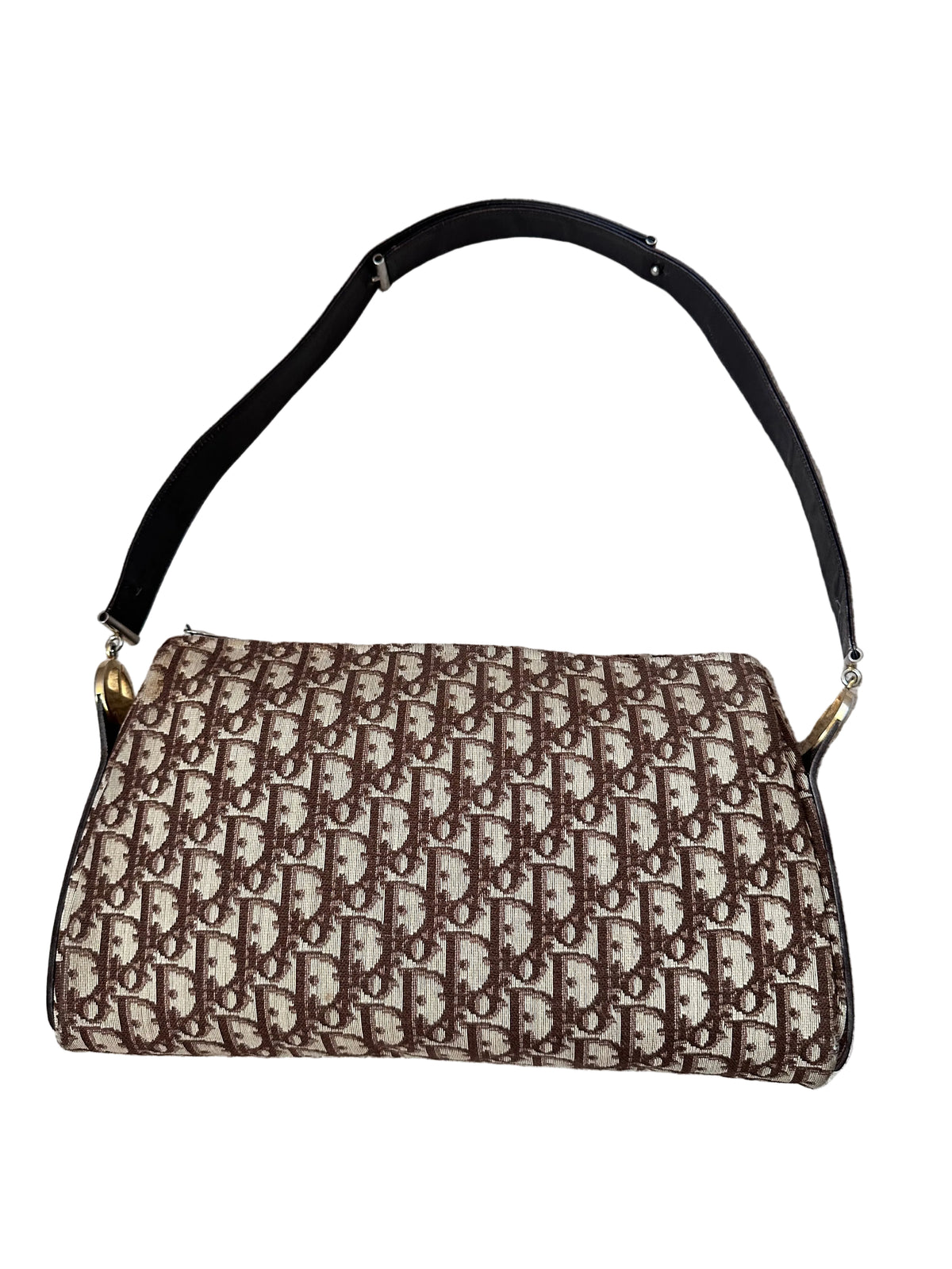 Dior Brown Oblique Trotter Boston Shoulder Bag