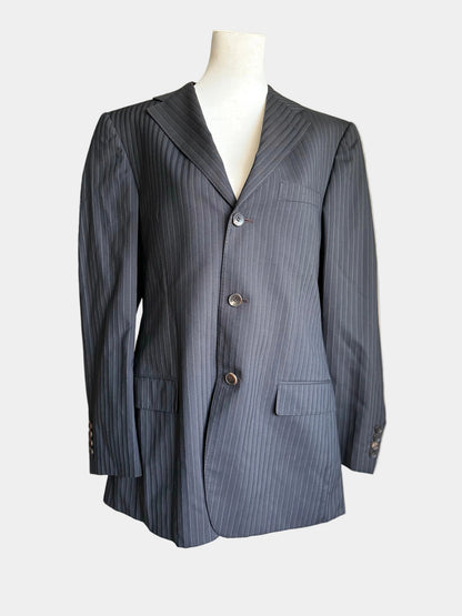 Gucci Mens Suit Blazer Black Wool Mohair Regular Fit Jacket