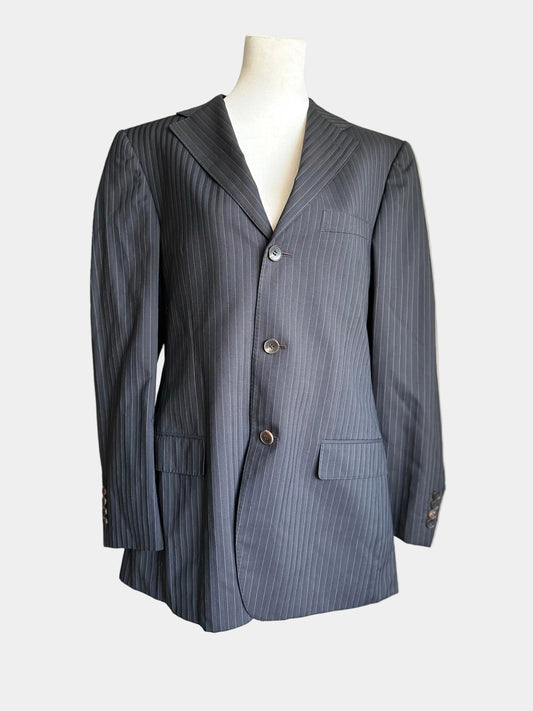 Gucci Mens Suit Blazer Black Wool Mohair Regular Fit Jacket