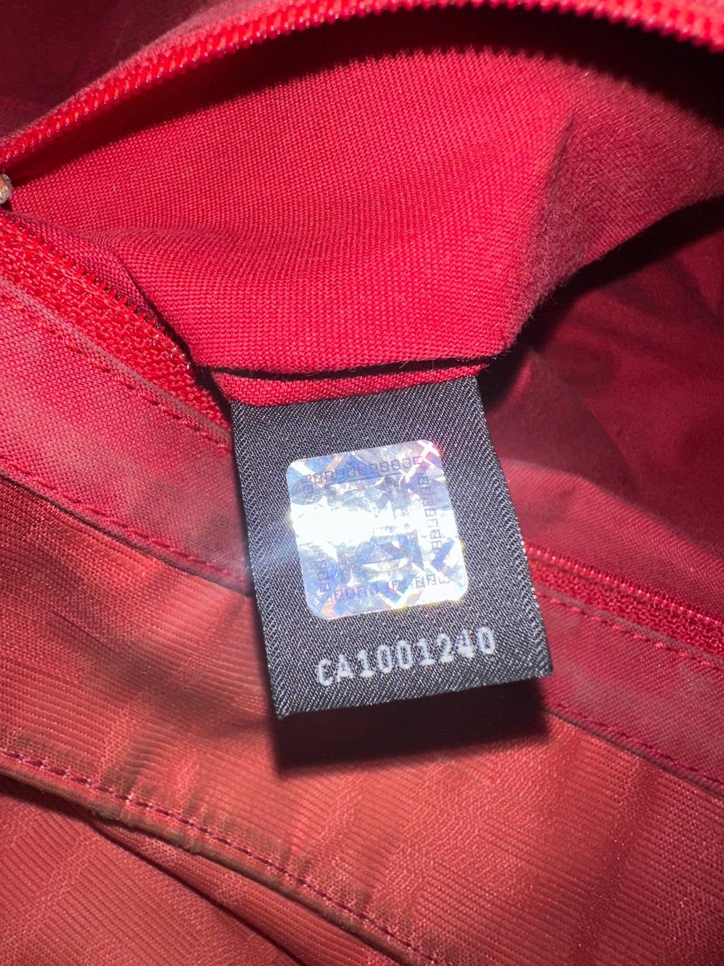 Fendi Mamma Baguette Red Fabric / Gold FF Hardware