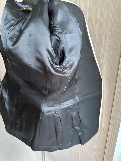 Gucci Mens Suit Blazer Black Wool Mohair Regular Fit Jacket