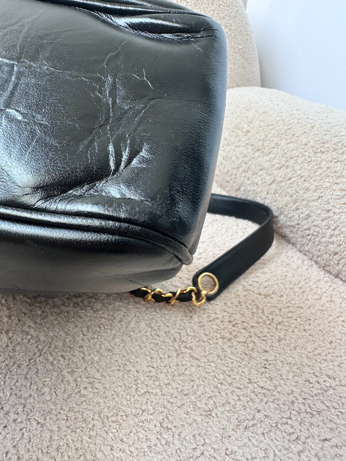 Chanel Vintage CC Logo Shoppers Tote Bag