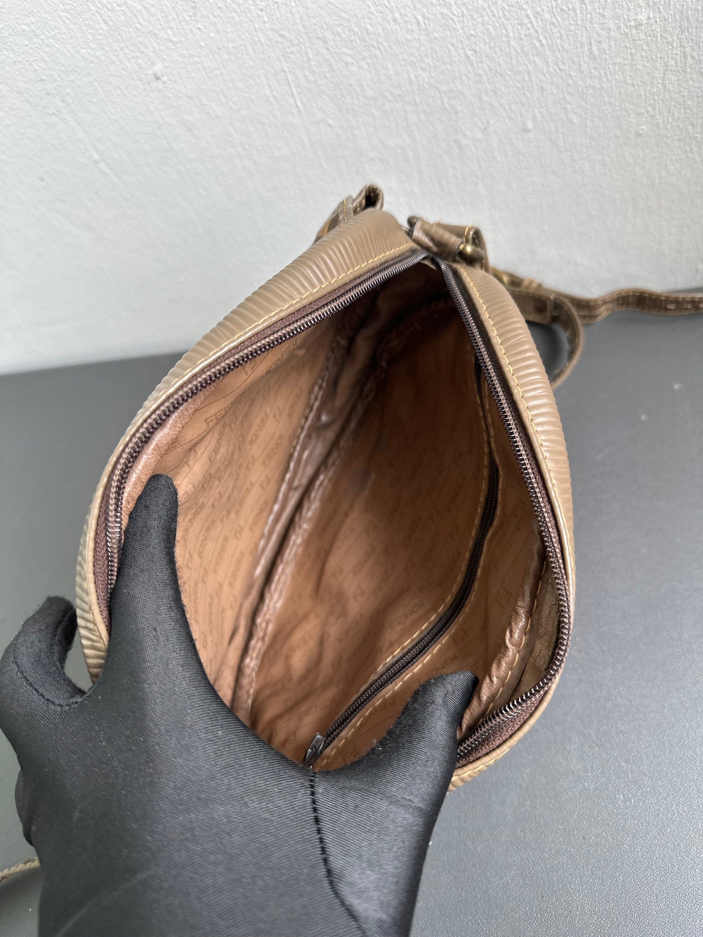 Fendi FF Zucca Zucchino Oval Crossbody Bag