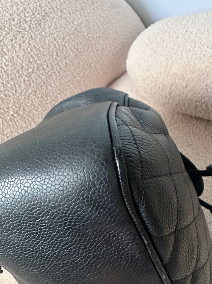 Chanel Caviar Large Vintage Quilted CC Backpack - Black / 24k Gold Plated Hardware