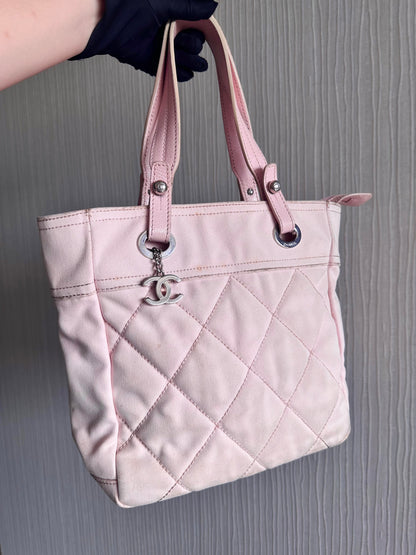 Chanel Baby Pink Biarritz Shoppers Tote Bag