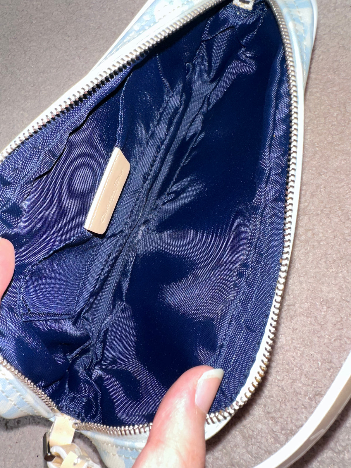 Dior Trotter Diorssimo Mini Hobo Shoulder Bag Baby Blue