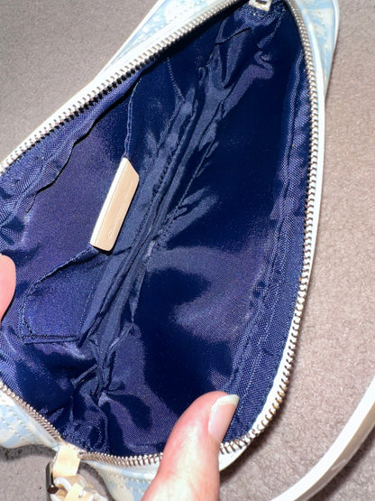 Dior Trotter Diorssimo Mini Hobo Shoulder Bag Baby Blue