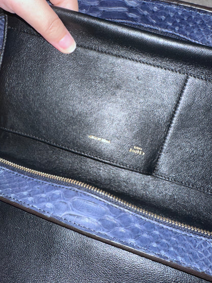 Celine Navy Python Trapeze Bag