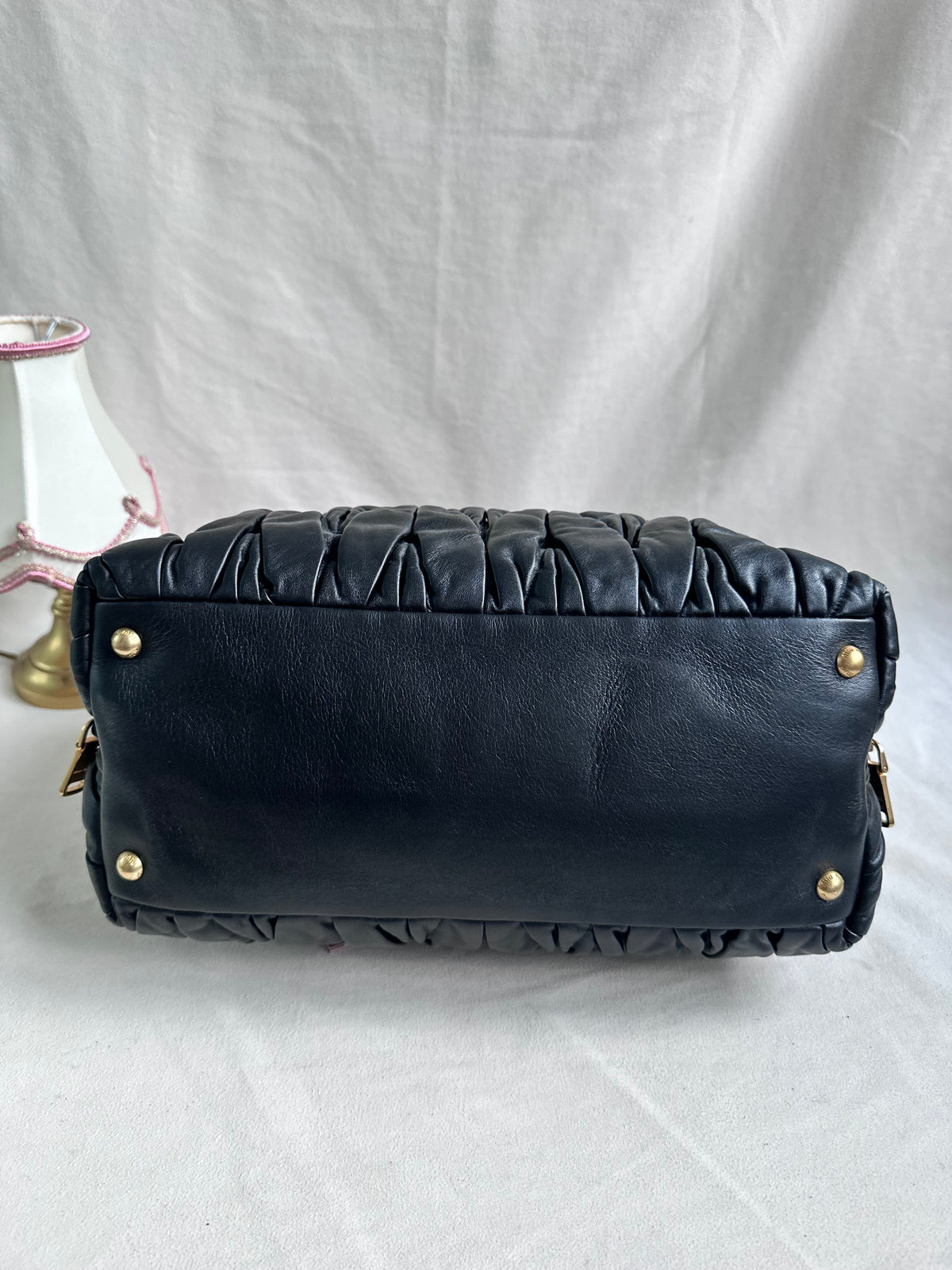 Miu Miu Large Matelasse Nappa Leather Bag Black