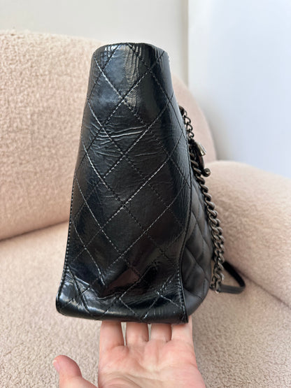 Chanel Black Quilted CC Charm Chain Tote Bag