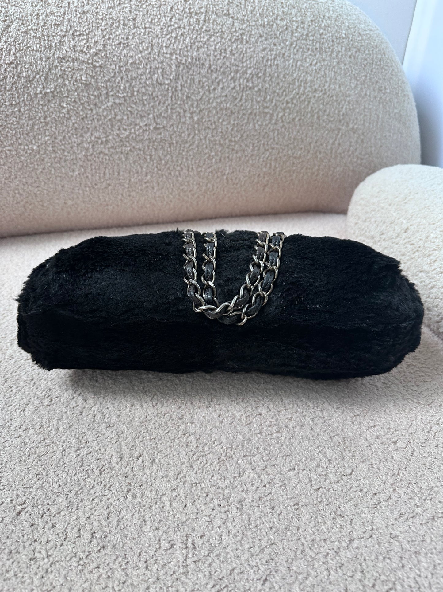 Chanel Archive 2000-2002 Rabbit Fur East West Tote