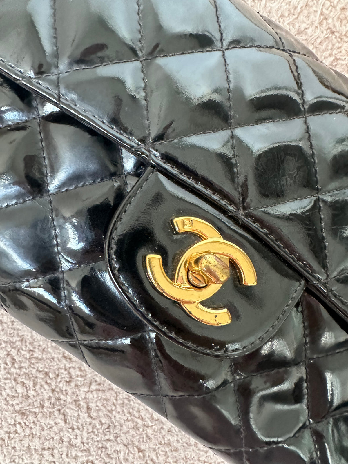 Chanel Vintage Double Face Black Quilted Classic Flap Bag
