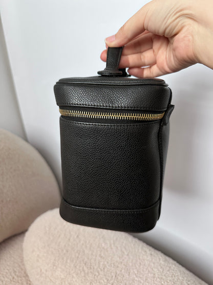 Chanel Vintage Caviar Vanity Top Handle Bag Black