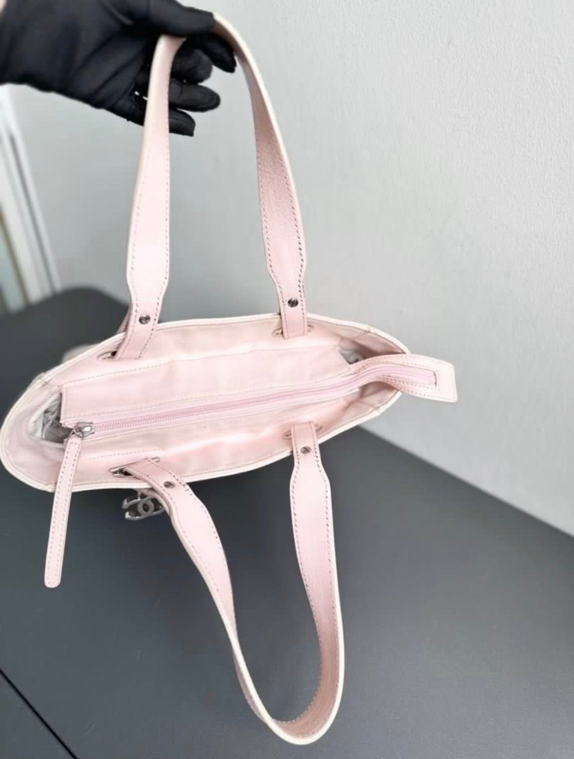 Chanel Baby Pink Biarritz Shoppers Tote Bag