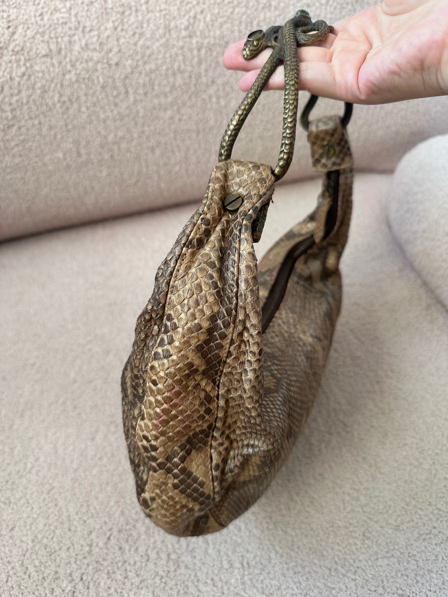 VALENTINO GARAVANI Python Serpent Hobo sculptural Serpent Handle