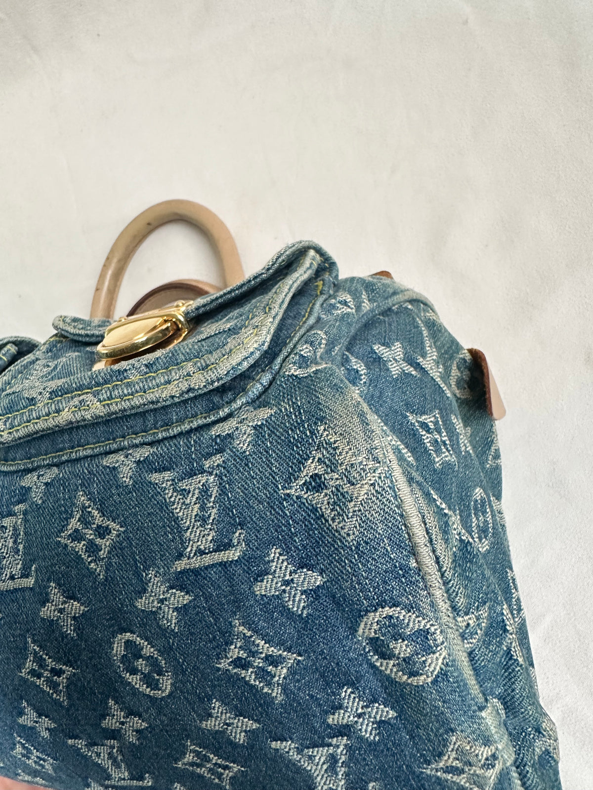 Louis Vuitton Blue Denim Neo Speedy Boston Bag
