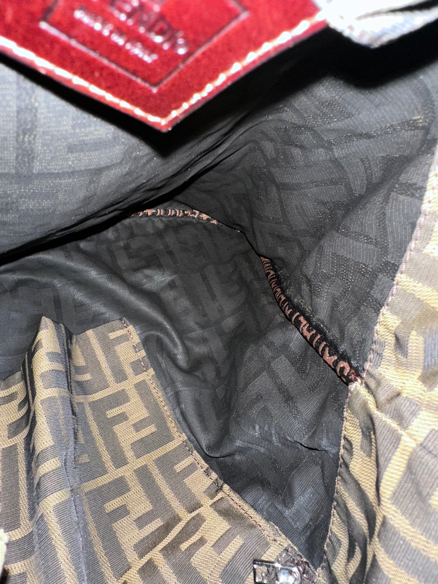 Fendi Vintage FF Logo Zucca Hobo Tote Bag