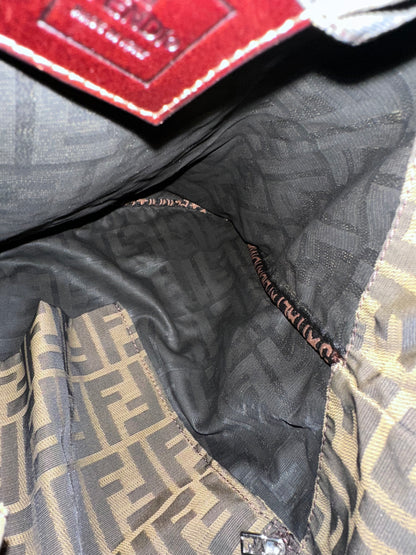Fendi Vintage FF Logo Zucca Hobo Tote Bag