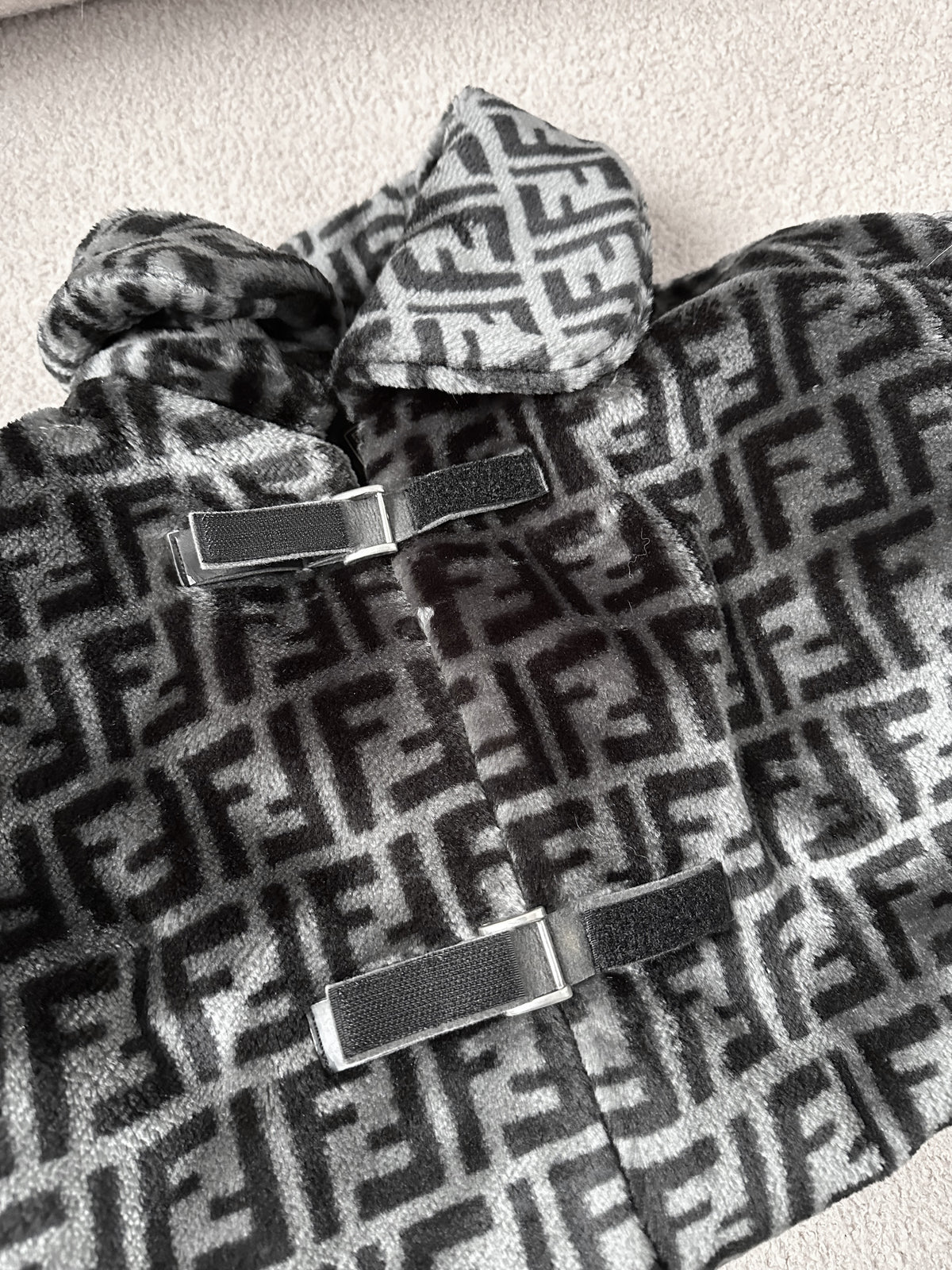 Fendi Vintage FF Monogram Plush Coat Jacket