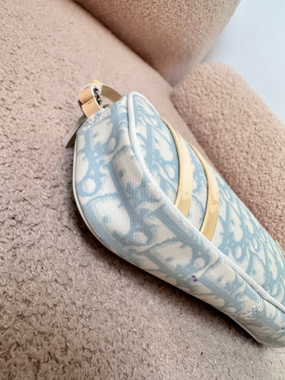 Dior Trotter Diorssimo Mini Hobo Shoulder Bag Baby Blue