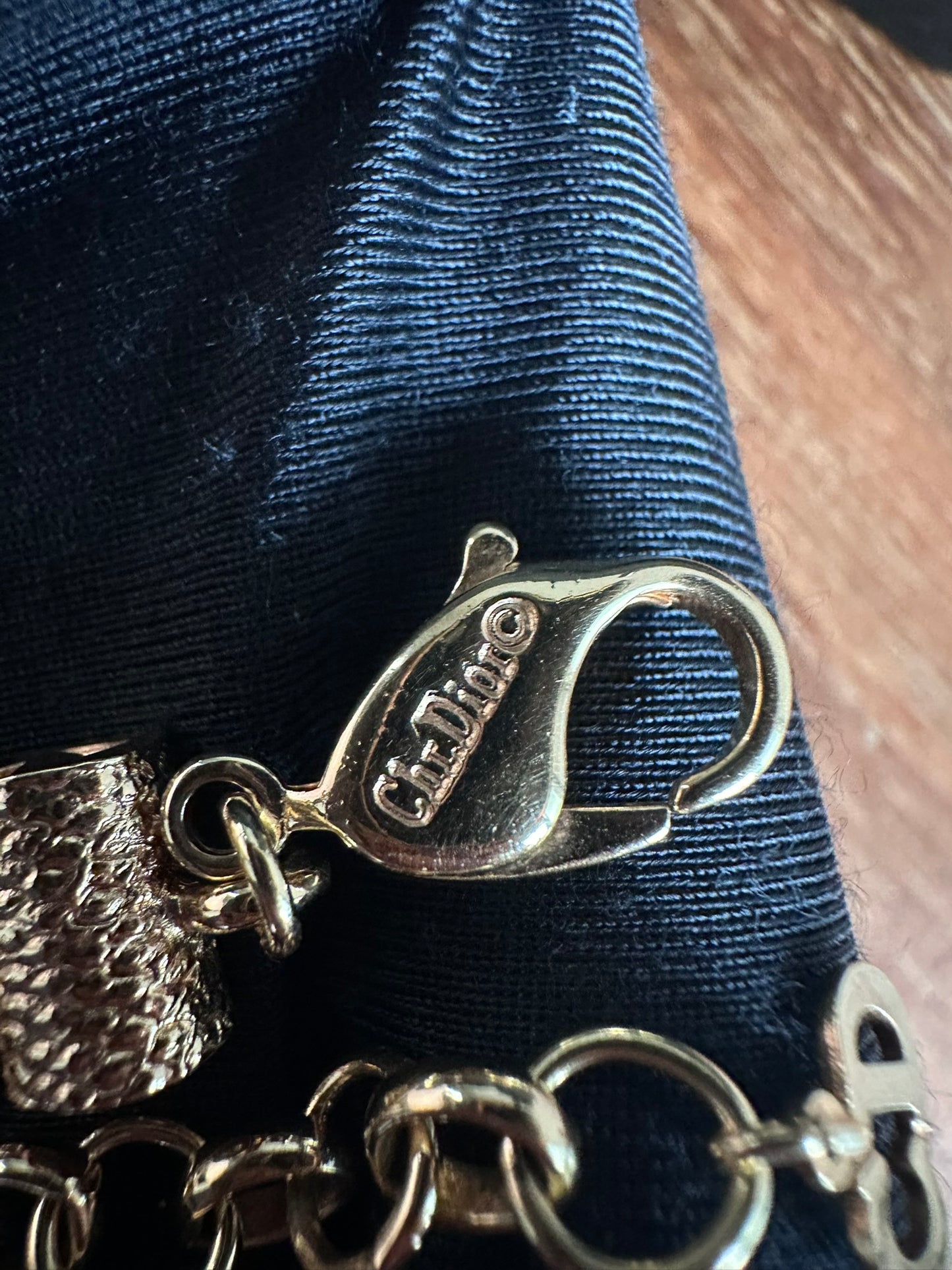 Dior Vintage Gold Tone Waterfall Statement Necklace Crystals