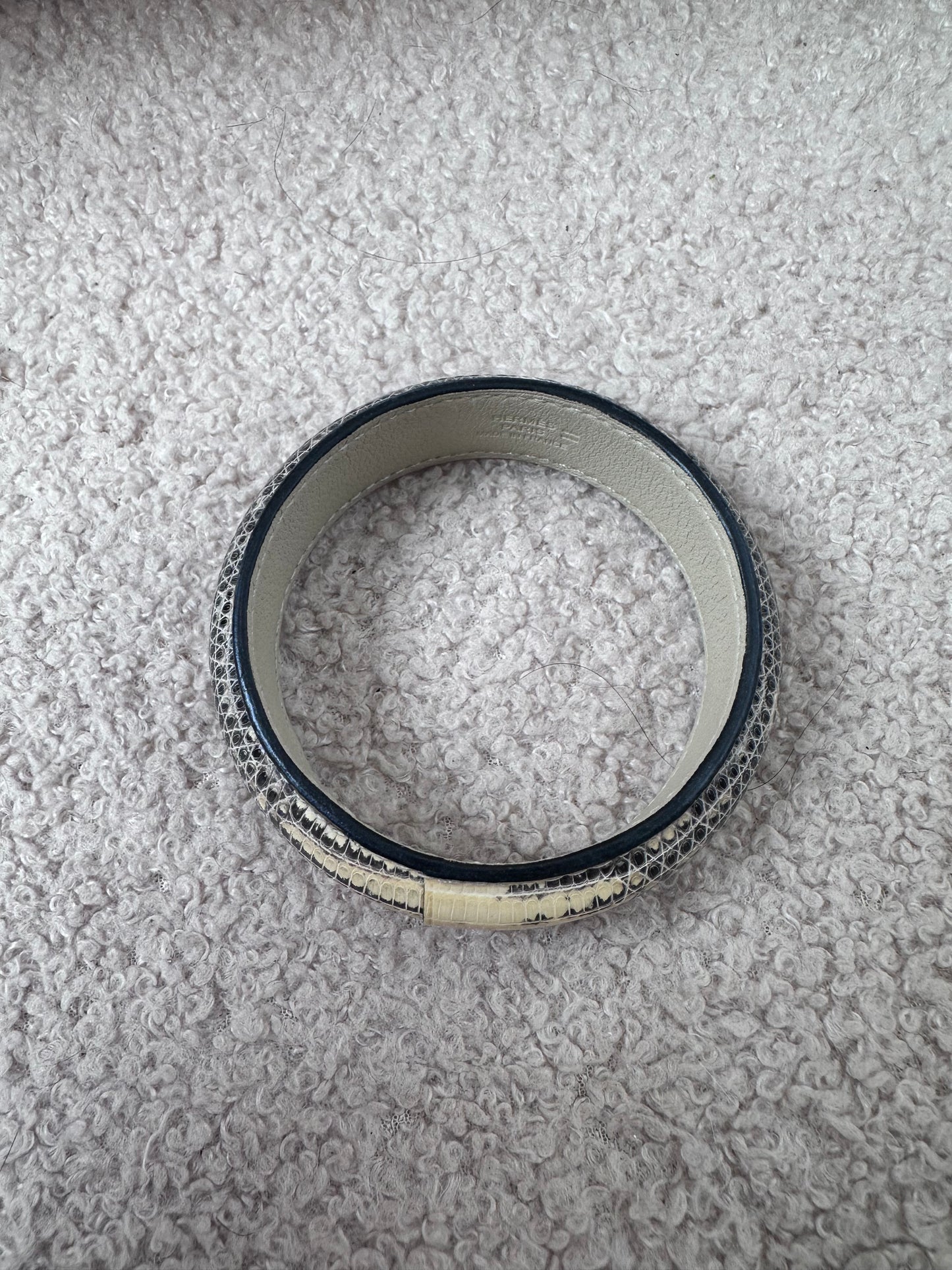 Hermes Exotic Ombre Lizard Leather Bangle