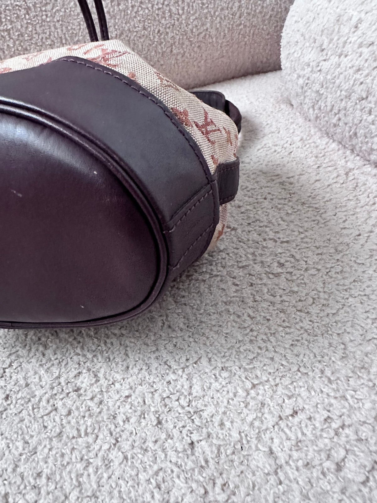 Louis Vuitton Noelie Monogram Mini Lin Canvas Bucket Bag