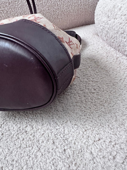 Louis Vuitton Noelie Monogram Mini Lin Canvas Bucket Bag
