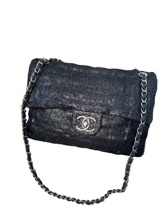 Chanel Sequins Maxi Classic Flap Bag
