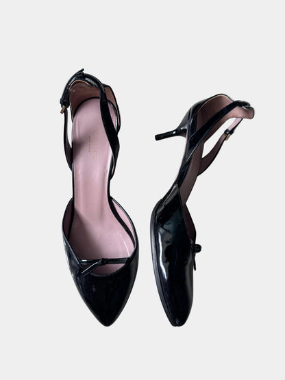 Gucci D’orsay Slingback Kitten Pumps Heels (Size 37.5)