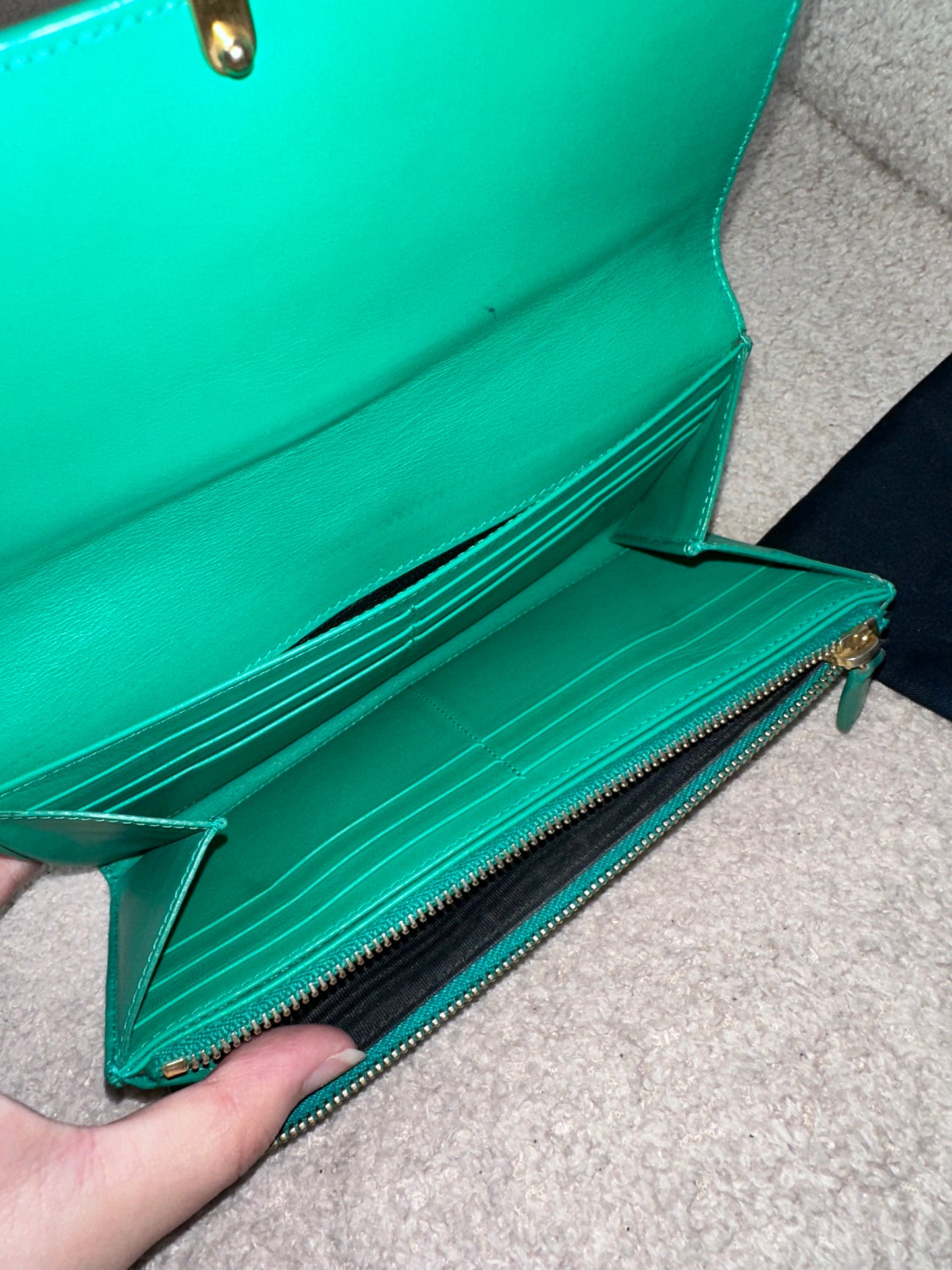 Yves Saint Laurent YSL Cabas Leather Wallet Clutch
