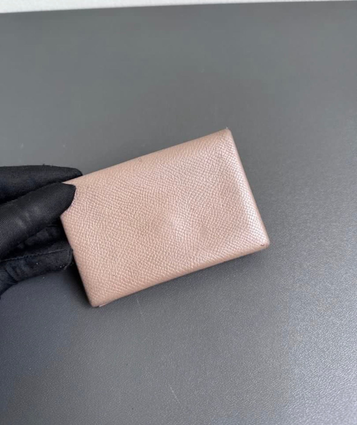 Hermes Etoupe Calvi Card Holder