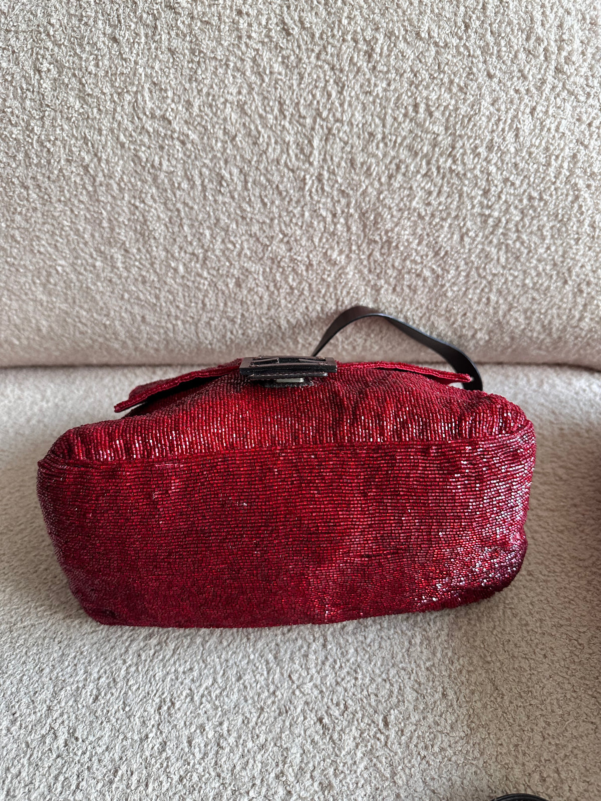 Fendi Red Beaded Sequin Mamma Baguette Archive