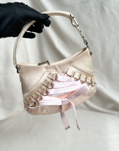 Dior by John Galliano Ballet Corset Ribbon Saddle Trotter Bag