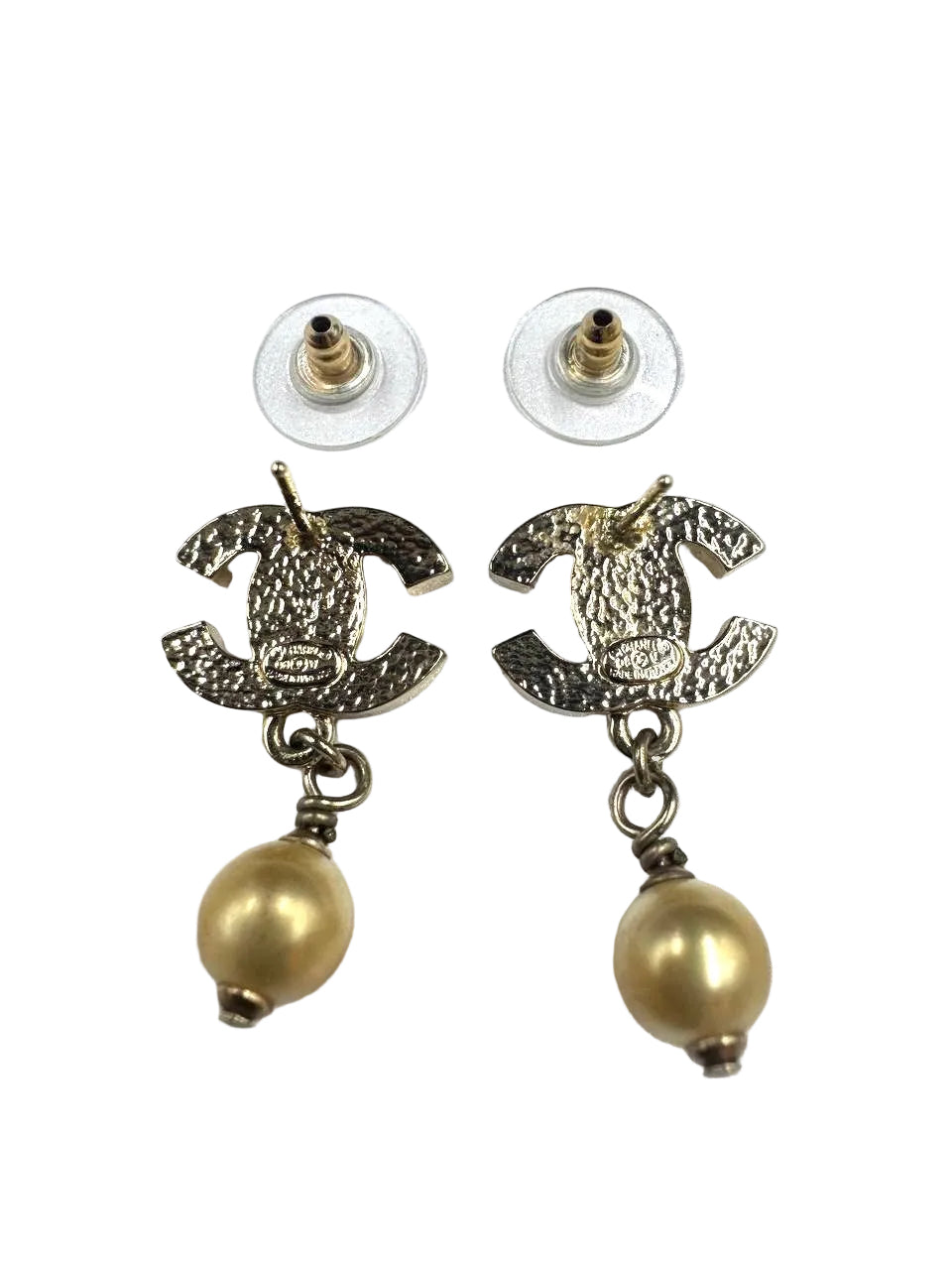 Chanel CC Classic Pearl Dangling Earrings