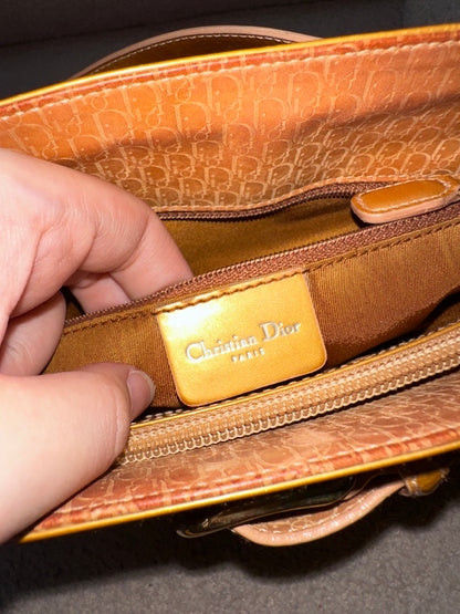Christian Dior Orange Iridescent Trotter Jeans Pocket Shoulder Bag