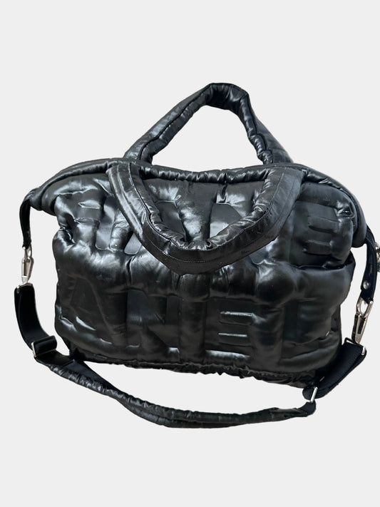 Chanel Large Two-Way Cocoon Bowling Travel Bag Black