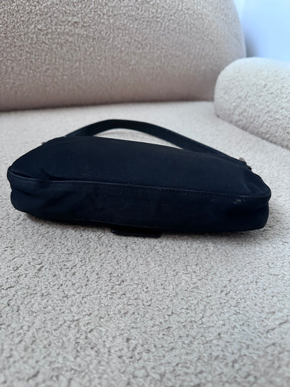 Fendi Baguette Black Nylon Leather