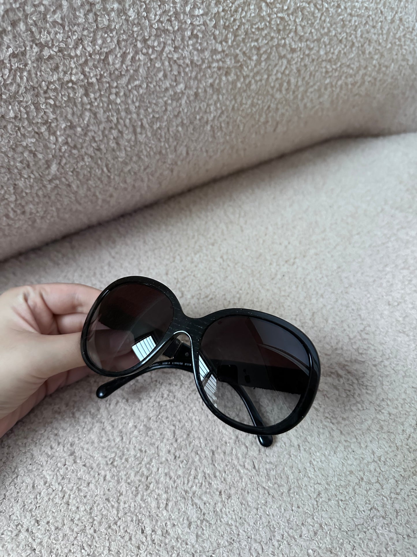 Chanel Vintage Oversized CC Logo Felt Sunglasses