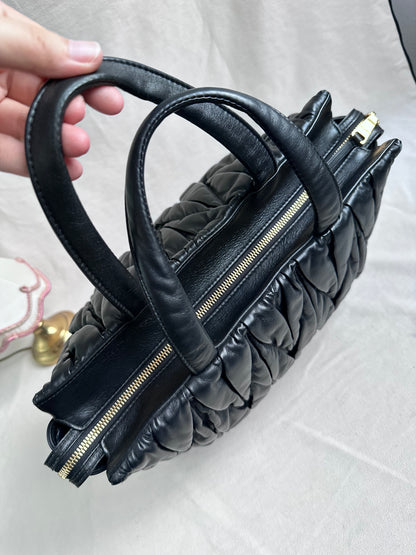 Miu Miu Large Matelasse Nappa Leather Bag Black