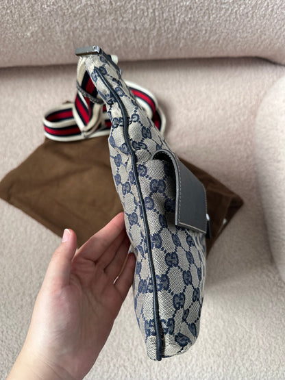Gucci Canvas Double Pochette Crossbody Messenger Bag
