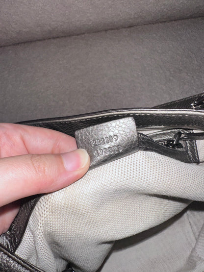 Gucci Large Soho Hobo Shoulder Bag Metallic Grey