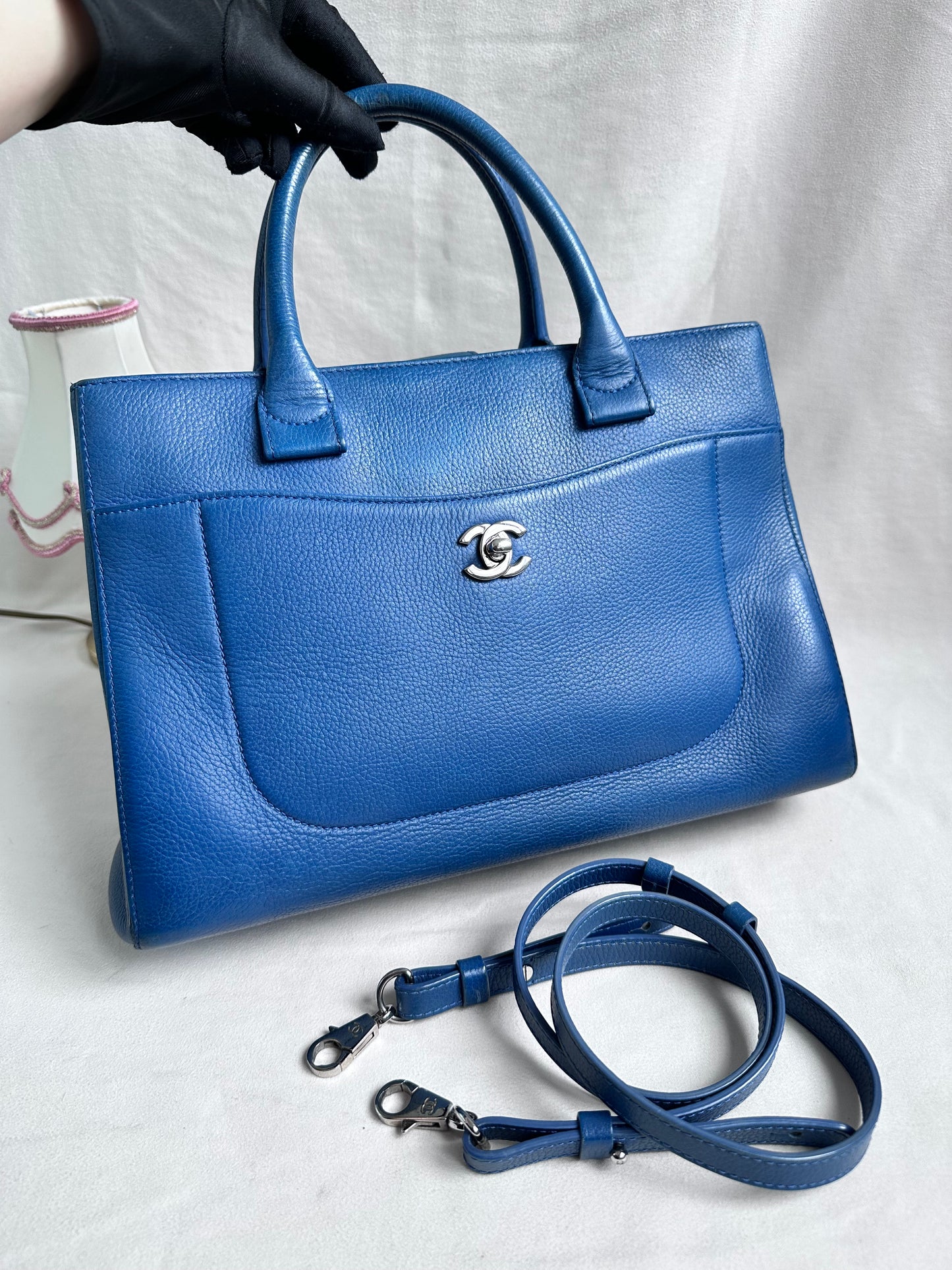 Chanel Cerf Executive Tote - Blue Calf Leather