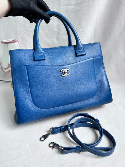 Chanel Cerf Executive Tote - Blue Calf Leather