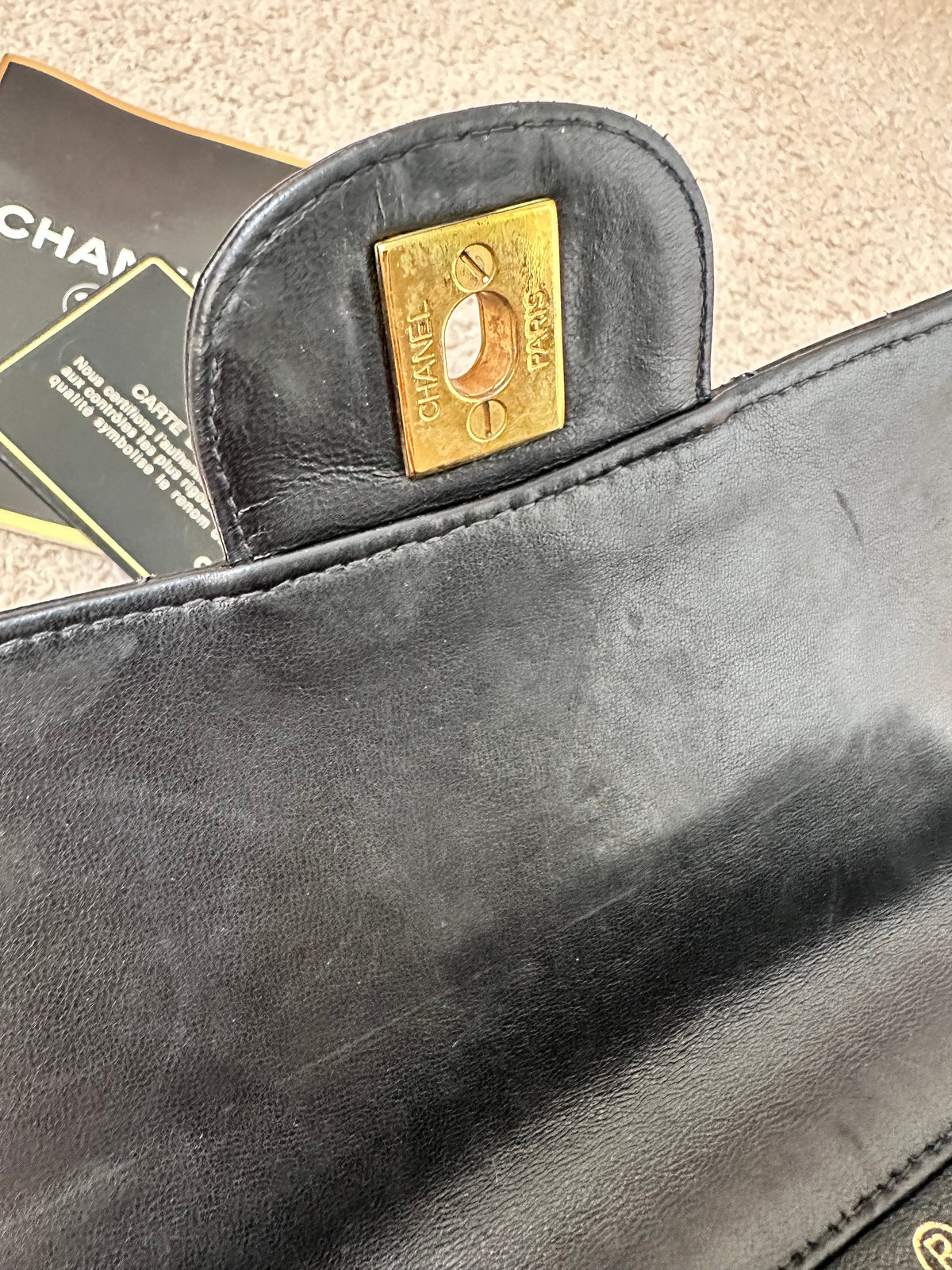 Chanel Vintage Double Face Black Quilted Classic Flap Bag