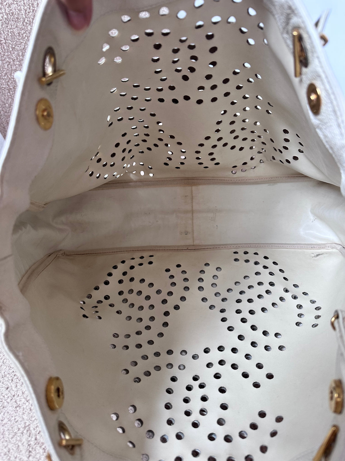 Chanel Caviar Large Perforated CC Shopping Tote Bag